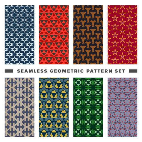Set Of Seamless Decorative Geometric Shapes Pattern 591685 Vector Art