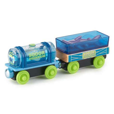 Thomas And Friends Wood Aquarium Cargo Train Cars With Sea Creatures