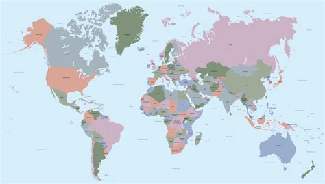 Map Of The World With Country Names Map