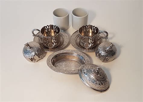 Traditional Ottoman Turkish Coffee Set For Two Cups And Etsy