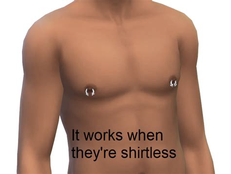 Male Nipple Piercing That Doesnt Require A Different Chest Request And Find The Sims 4