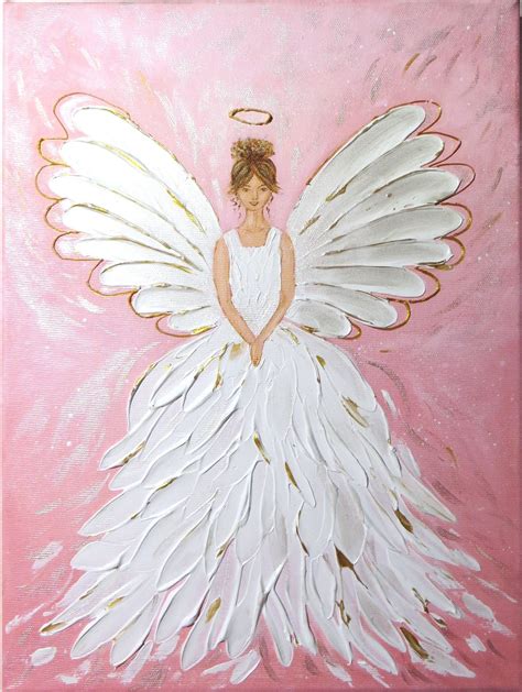 Wall Art Angel Painting Angel Of Abundance Hand Painted Angel Plaque