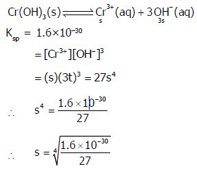 Cr(oh)3 ↔ hcro2 + h2o амфотерный гидроксид. The Ksp for Cr(OH)3 is 1.6 x 10^-30. The molar solubility ...