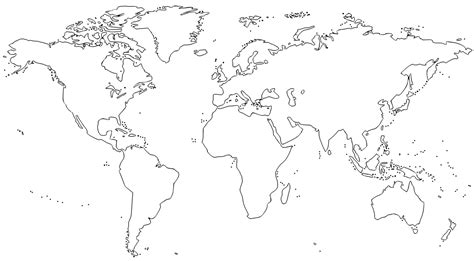 World Map Line Drawing At Explore Collection Of