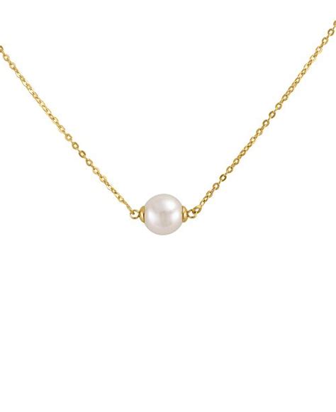 Majorica Pearl Necklace 18k Gold On Sterling Silver Organic Man Made