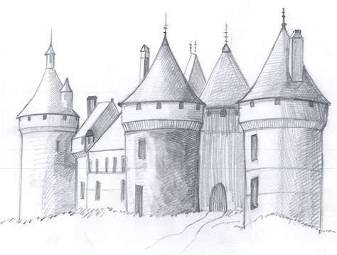 How To Draw A Medieval Castle Easy Step By Step Castle Drawing