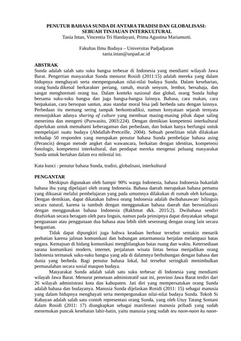 Contoh Artikel Sunda Tentang Budaya Tuliskan Artikel Bahasa Sunda