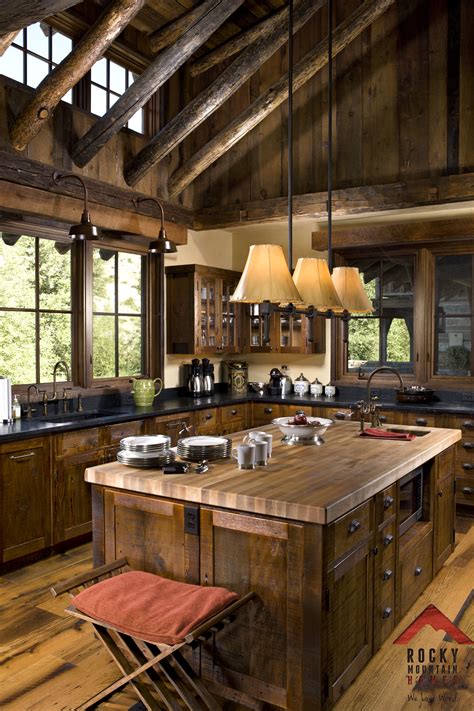 Big Timber Kitchen Rustic Kitchen Design Rustic Cabin Kitchens