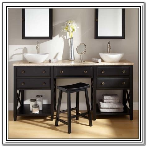 Single Sink Bathroom Vanity With Makeup Table Sink And Faucets Home