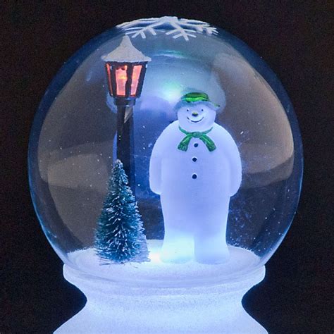 Battery Operated The Snowman Snow Globe With Multi Coloured Led Lights