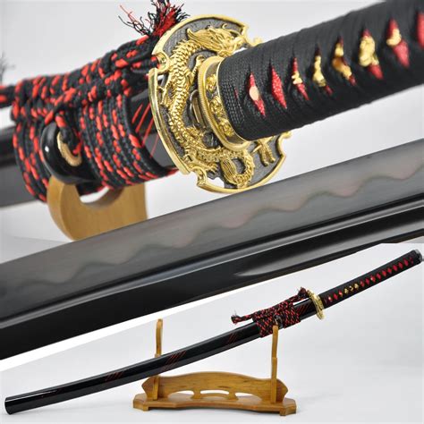 Buy Full Black Clay Tempered Japanese Samurai Sword