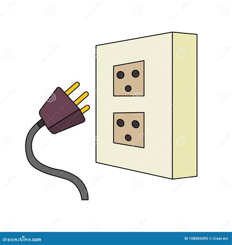 Electrical Outlet Clip Art Illustration Vector Isolated Stock Vector