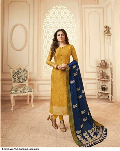 Pure Banarasi Silk Salwar Suit Salwar Kameez With Rich Dupatta Etsy