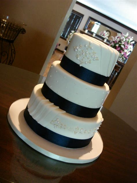 Navy And Ivory Wedding Cake See More Custom Topeka Kansas Flickr