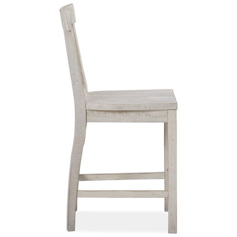Magnussen Home Bronwyn Farmhouse Counter Height Chair With Slat Back