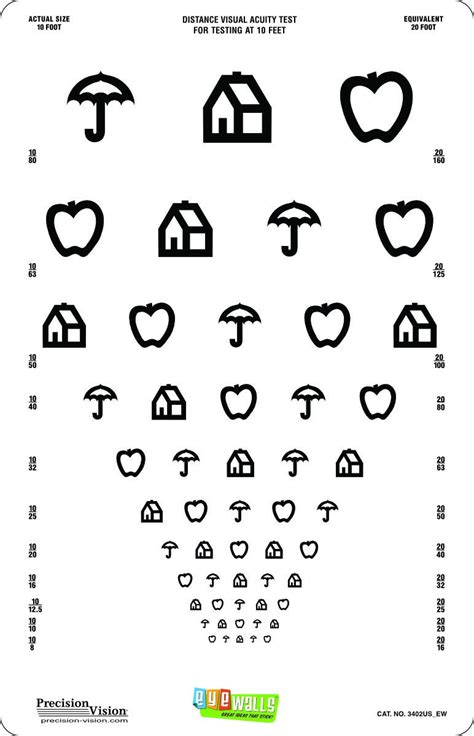Galleon Kids Peel And Stick 11 X17 Eye Test Chart Eyewalls Eye Chart