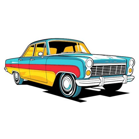 Premium Vector Car Illustration With Pop Art Style