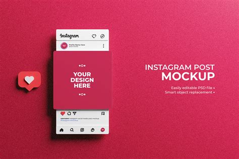 D Instagram Interface For Social Media Post Mockup Behance
