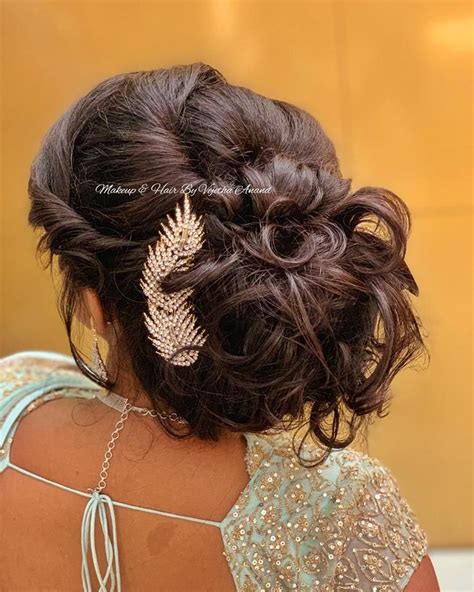 Gorgeous Romantic Messy Bun Hairstyle Bridal Reception Hairstyle By
