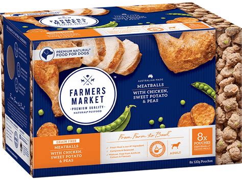 These environmentally friendly dog food brands offer organic, quality ingredients without dangerous additives. Farmers Market Pet food Meatballs with Chicken, Sweet ...