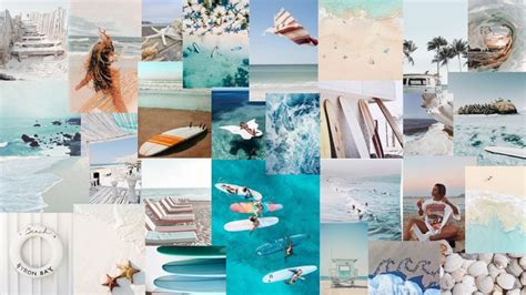 Cute aesthetic wallpapers for computers wallpapershit. Blue and White Beach Aesthetic in 2020 | Aesthetic desktop ...