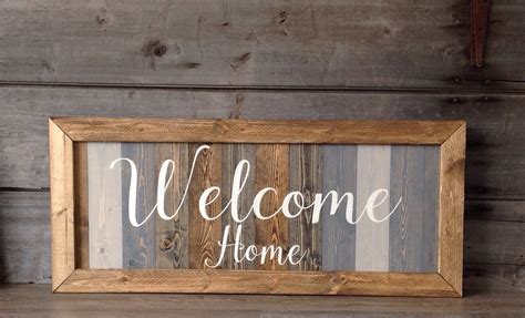 Welcome home wood sign welcome sign farmhouse wall decor ...