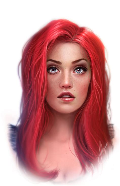 Digital Art Girl Art Drawing Redhead Art Digital