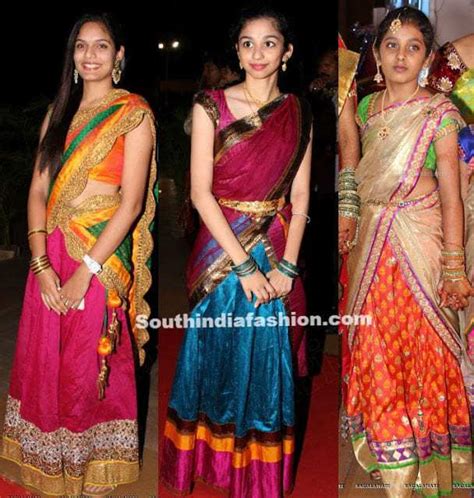 Teenagers In Half Sarees South India Fashion