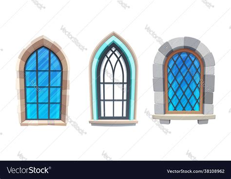 Medieval Castle Or Cathedral Interior Windows Vector Image
