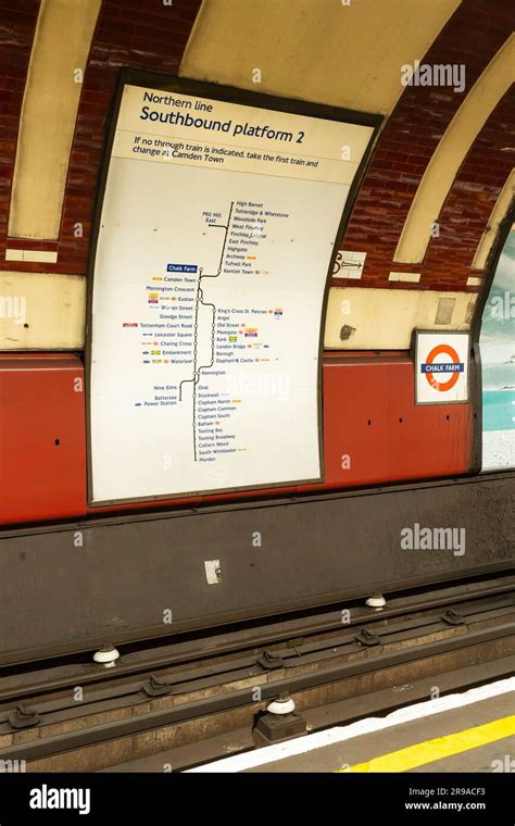 A Curved Map Showing Information On London Underground Tube Stations On