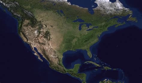 Satellite Map Of North America Map