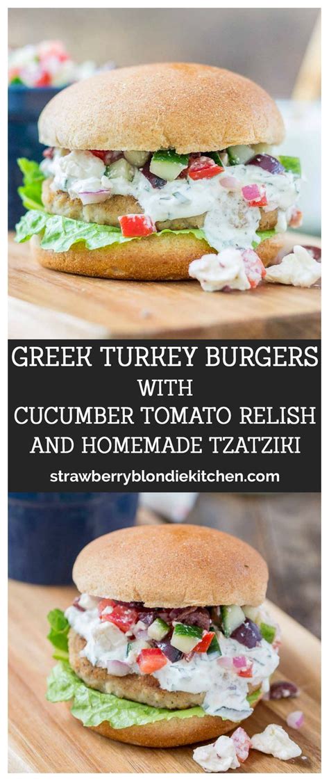 Two Pictures Of A Turkey Burger With Cucumber Tomato Relish And