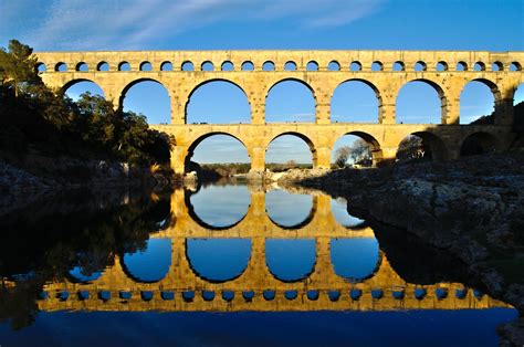 In Southern France The Pont Du Gard Is An Ancient Roman Aqueduct That