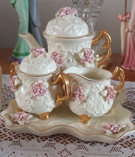 Pink Roses Tea Set Tea Pots Vintage Victorian Tea Sets Tea Pots