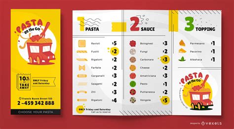 food truck menu template design vector