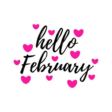 Premium Vector February Month Of Love And Romance Typography Design