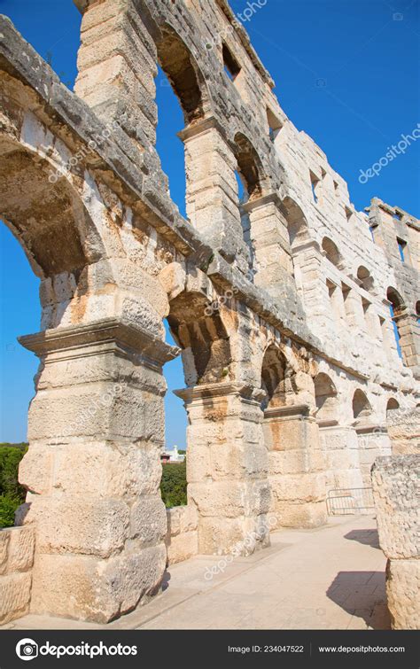 Ancient Roman Amphitheater Croatian City Pula Stock Photo By