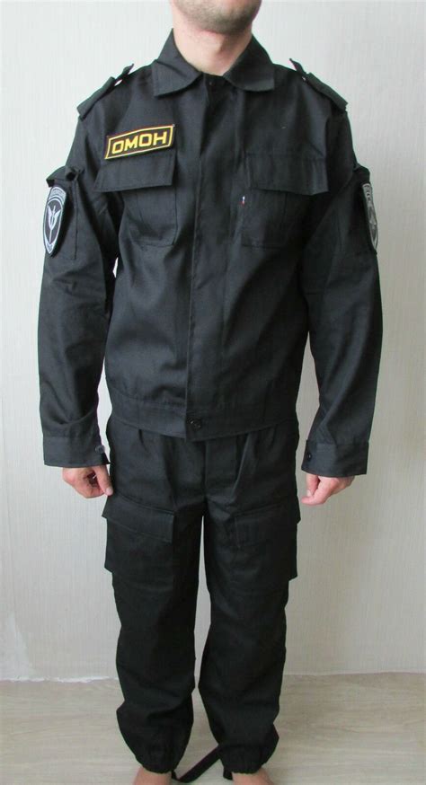 Genuine Many Sizes Russian Omon Spetsnaz Black Officer Police Uniform