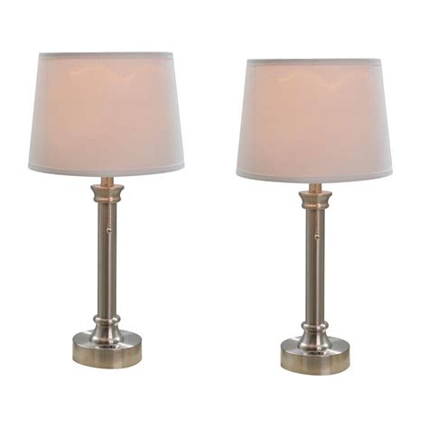 Alsy Bedside Table Lamp Twin Pack 20008 000 The Home Depot