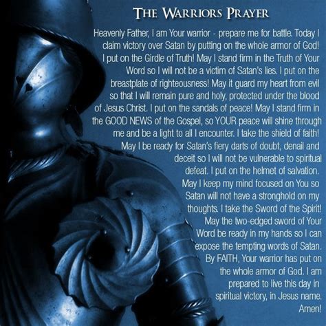 Warriors Prayer God Pinterest Spiritual Warfare Prayers War Room