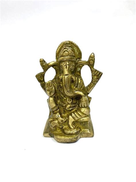T Brass Idols Sarasvati Lakshmi Ganesh Hindu Gods Religious