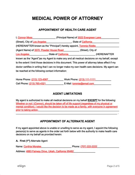 Free Medical Power Of Attorney Forms Pdf Word
