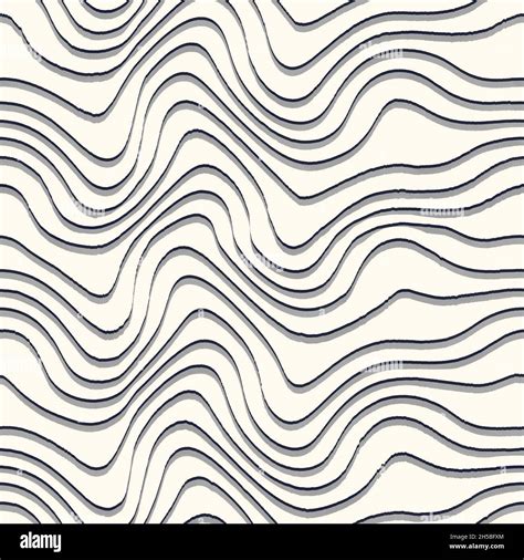 Abstract Wavy Striped Background Hand Drawn Black And White 3d Effect