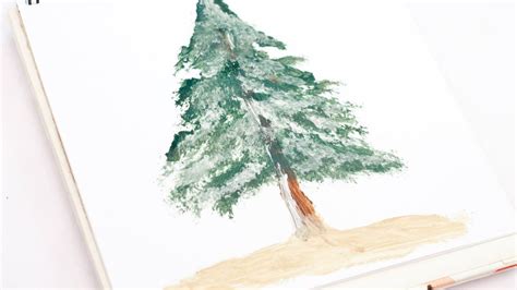 Paint A Realistic Pine Tree With Snow Diy Guidecentral