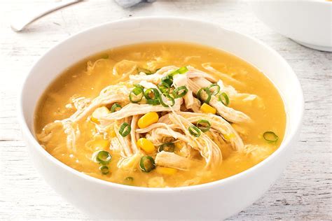 4.add the salt and the shredded chicken and. best chinese chicken corn soup recipe