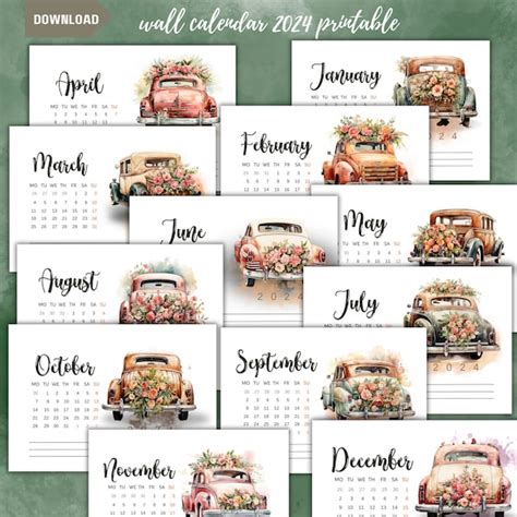 2024 Classic Car Calendars Etsy