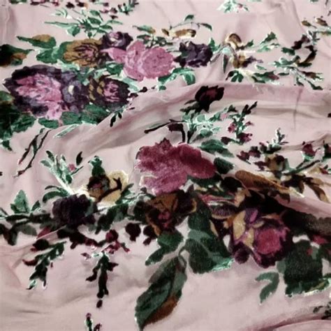 Emanuel Ungaro Silk Based Devore Burnt Out Velvet Embossed Floral