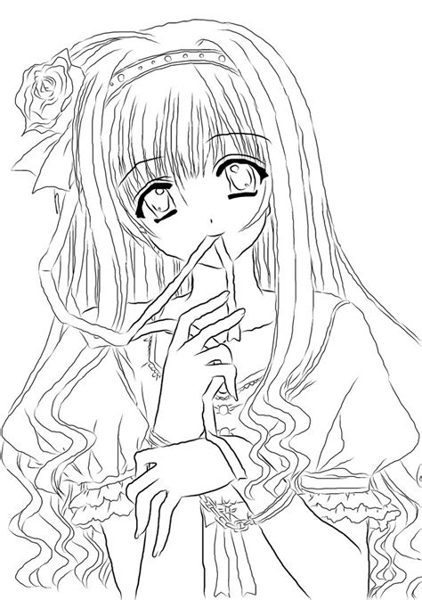 Anime School Girl Coloring Pages At Free Printable