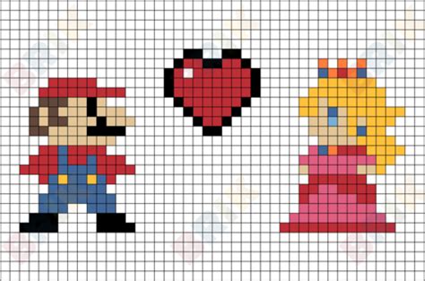 Princess Peach Pixel Art Grid Howtocrochetforbeginnersstepbystep