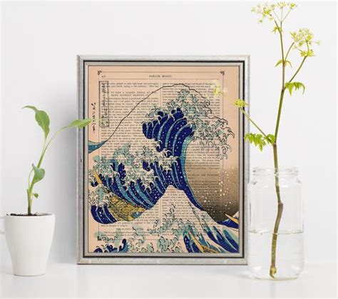 The Great Japanese Wave Classic Retro Print On An By Ambercurio
